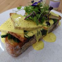 Tofu florentine on sourdough at 269 Vegan in Perth