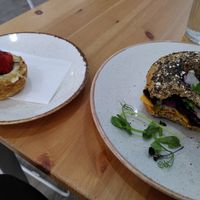Reuben bagel and custard pie at 269 Vegan in Perth