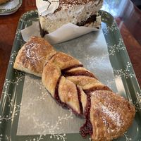 Raspberry twist and tiramisu cheesecake  at Vegan Danish Bakery in Toronto