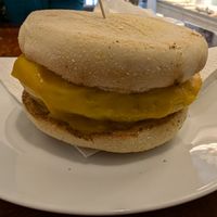 Breakfast sandwich at Vegan Danish Bakery in Toronto