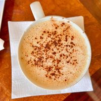 Cappucino at Vegan Danish Bakery in Toronto