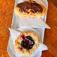 Chocolate Croissant and Blueberry Danish at Vegan Danish Bakery in Toronto