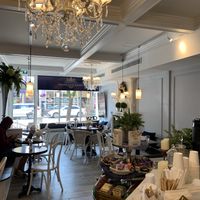 Interior in the summer at Vegan Danish Bakery in Toronto