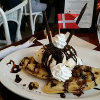 Waffel with chocolate (dessert size) at Vegan Danish Bakery in Toronto