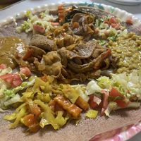 Variety of vegan items.   at Mesob Cafe in Virginia Beach