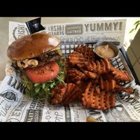 Maverick and sweet potatoes fries at Bumbling Bee in Virginia Beach