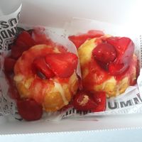 Not a fan of the lemon but very moist and the strawberries were tangy! at Bumbling Bee in Virginia Beach