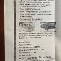 Vegan menu  at Bodacious Bakehouse in Virginia Beach