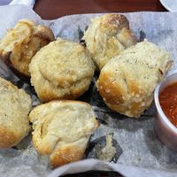 Vegan garlic knots and marinara   at Bodacious Bakehouse in Virginia Beach