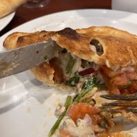 Inside of vegan veggie calzone  at Bodacious Bakehouse in Virginia Beach