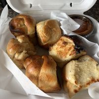 Vegan garlic knots   at Bodacious Bakehouse in Virginia Beach
