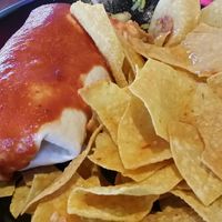 Veggie burrito with chips at Tijuana Flats in West Melbourne