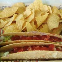 Taco Tuesday special with refried beans on the side at Tijuana Flats in West Melbourne