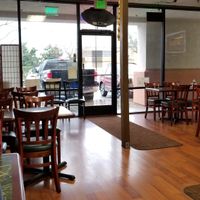 Looking outward from the inside of the restaurant. It's a small place in a strip mall. at KB's Thai Hut in Sacramento