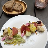 Winter salad with beets and nut cheese starter  at Lento in Hasselt
