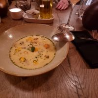 Soep met curry, wortel en bulgur at Lento in Hasselt