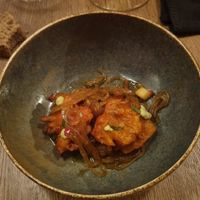 Glasnoedels, kimchi, appel en pinda at Lento in Hasselt