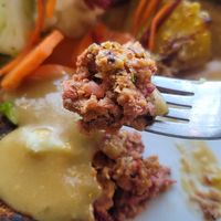 Vegan steak at The Naam in Vancouver