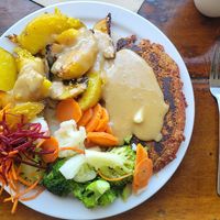 Vegan Steak Platter at The Naam in Vancouver