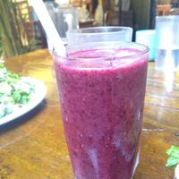 Yummy berry smoothie  at The Naam in Vancouver