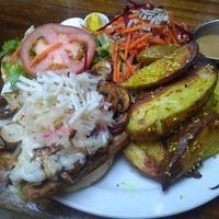 Tempeh reuben was messy and disappointing  at The Naam in Vancouver