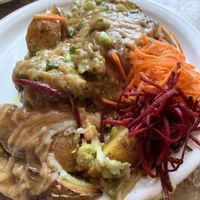Sesame Fries with guacamole and gravy  at The Naam in Vancouver