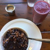 granola and smoothie  at The Naam in Vancouver