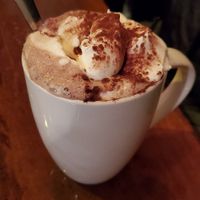 Hot chocolate at The Naam in Vancouver