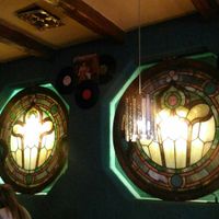 Stained glass at Economy Shoe Shop in Halifax