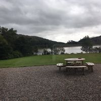 Gret Lake of Harry Potter in the back at Glenfinnan House in Glenfinnan