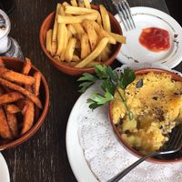 Vegan Haggis, Normal Chips & Sweet Potato Fries at Glenfinnan House in Glenfinnan