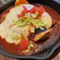 Bean enchiladas with soy cheese. at Otis in Hiroshima
