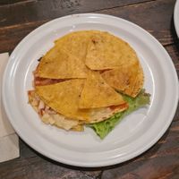 Quesadilla made with tortilla chips. at Otis in Hiroshima