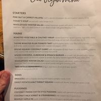 Vegan menu - Jan 2019 at The Dormouse in York