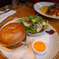 Vegan burger at The Fox House in Hope Valley