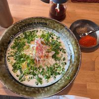 Ask for chilli oil and togarashi on the side if you want it extra spicy!   at Kyoto Engine Ramen in Kyoto