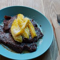 Vegan pancakes. Tastes better than it looks in this picture🙃 at Appeltje Eitje - Centre in The Hague