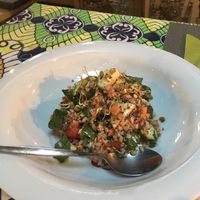August 2018: a fresh salad with thousands of ingredients, I just love how they work with organic produce  at Ta Kalamia in Lefkada