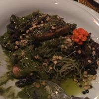 From August 2017 
Green curry noodles, i loved how they used a lot of spices, seeds,sprouts and even edible flowers!! at Ta Kalamia in Lefkada