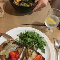 Toast with escalivada  at L'Hortet in Barcelona