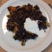 Riso nero con verdura at L'Hortet in Barcelona