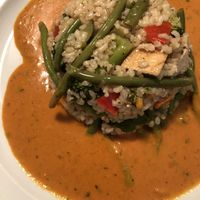 Curry with brown rice, delicious!  at L'Hortet in Barcelona