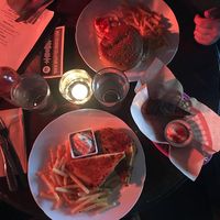 Seitanic burger, burnt sandwich, and Kraftafla (potato cake). Really delicious! at Veganaes in Reykjavik