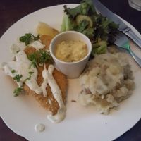 Fish and chips  at Veganaes in Reykjavik