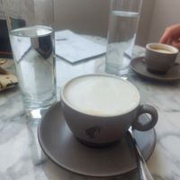 Soy cappuccino at Mestna Kavarna in Piran