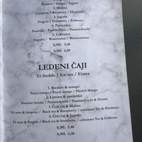 Menu  at Mestna Kavarna in Piran