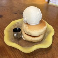 Ice cream and pancake  at Vegan Cafe PQ's in Tokyo