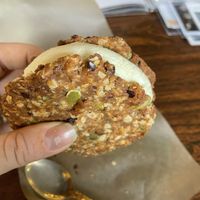 Ice cream sandwich with vanilla ice cream  at Vegan Cafe PQ's in Tokyo