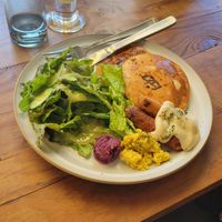 Sausage-pancake plate #Veganuary at Vegan Cafe PQ's in Tokyo