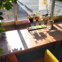 Interior (was getting warm but they put the awning down) #Veganuary at Vegan Cafe PQ's in Tokyo